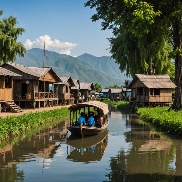 Quels sont les meilleurs moyens pour explorer les villages flottants du lac Inle en Birmanie ?
